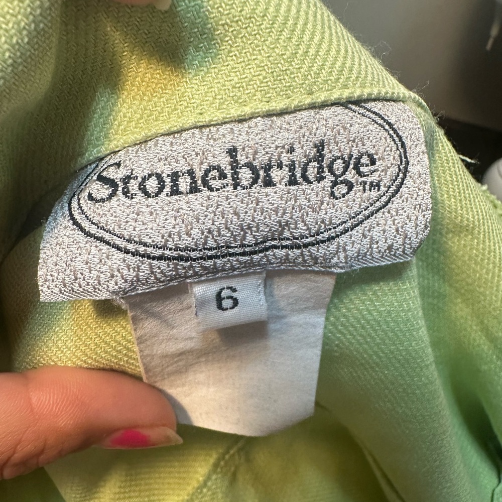 Vintage Y2K retro western soft line  green  woman size 6 blazer top - Picture 13 of 13